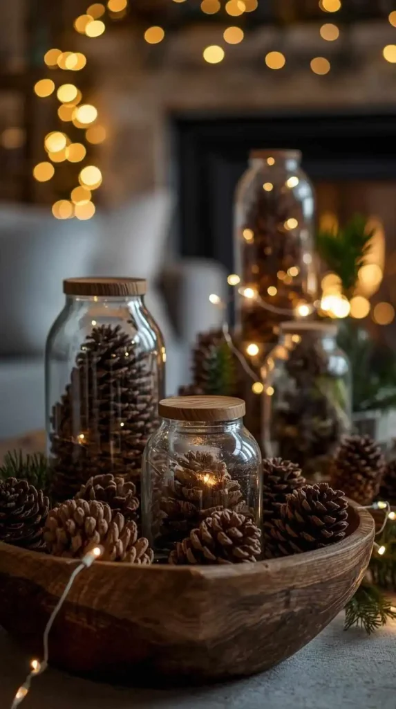 Pinecones in Bowls or Jars
