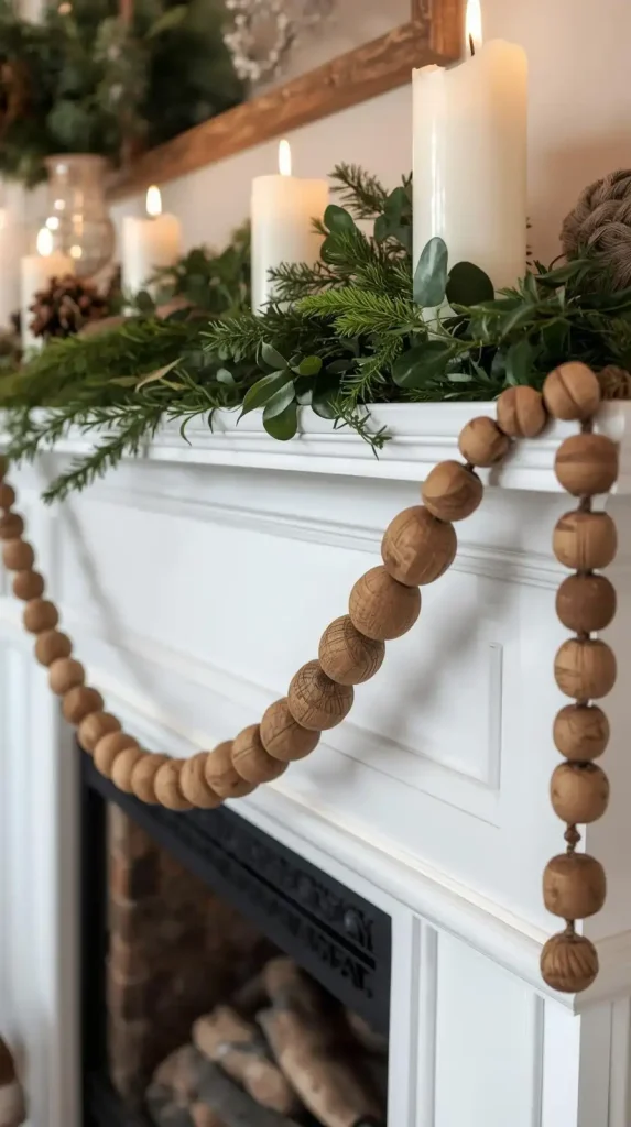 25 Christmas Home Decor DIY Ideas to Add Charm and Warmth 13 Wooden Bead Garland Christmas Home Decor DIY