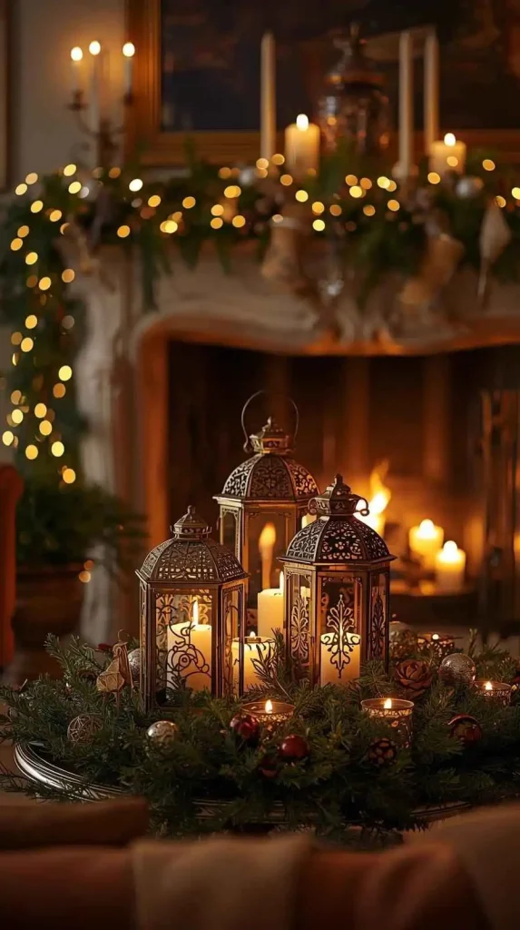 Fireplace Candles and Lanterns