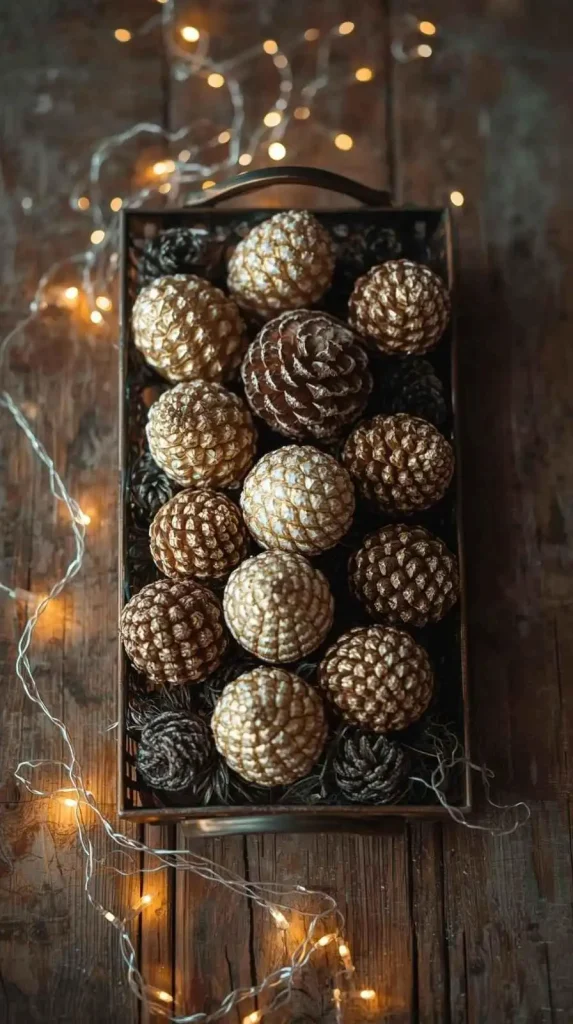 25 Christmas Home Decor DIY Ideas to Add Charm and Warmth 22 Painted Pinecones Christmas Home Decor DIY