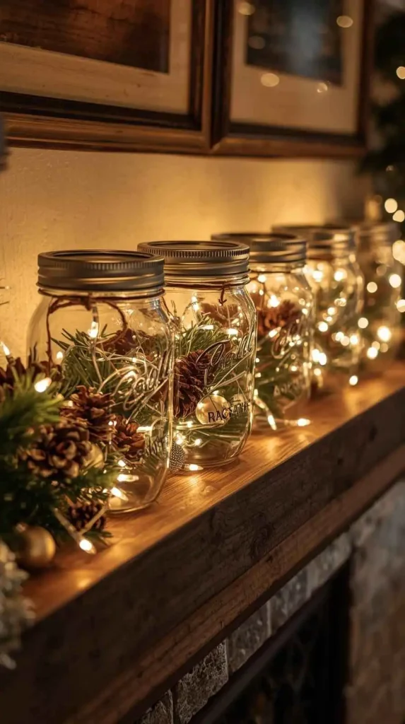  Mason Jars with Fairy Lights