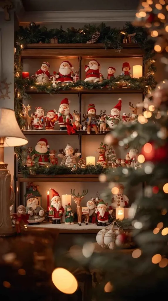 Holiday Figurines on Shelves