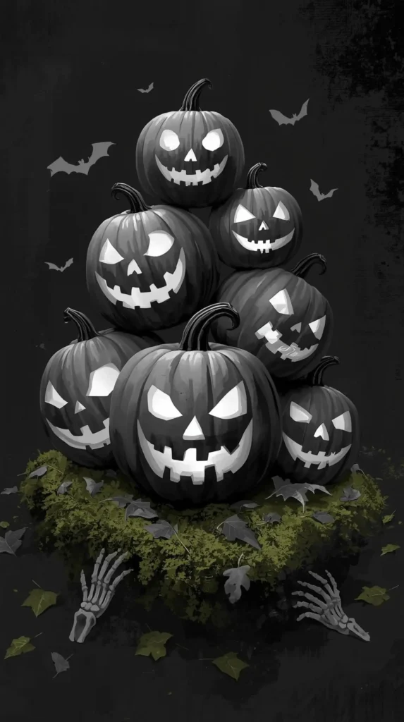 Black & White Pumpkin Display