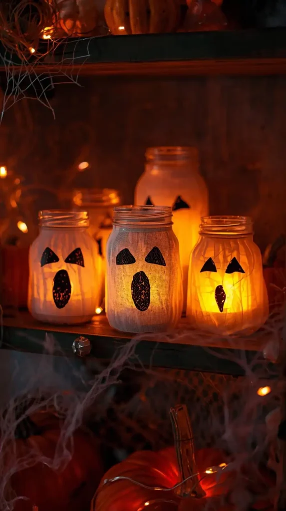 18 Best Halloween Home Decor Indoor On A Budget Ideas 2 DIY Ghost Lanterns from Old Jars