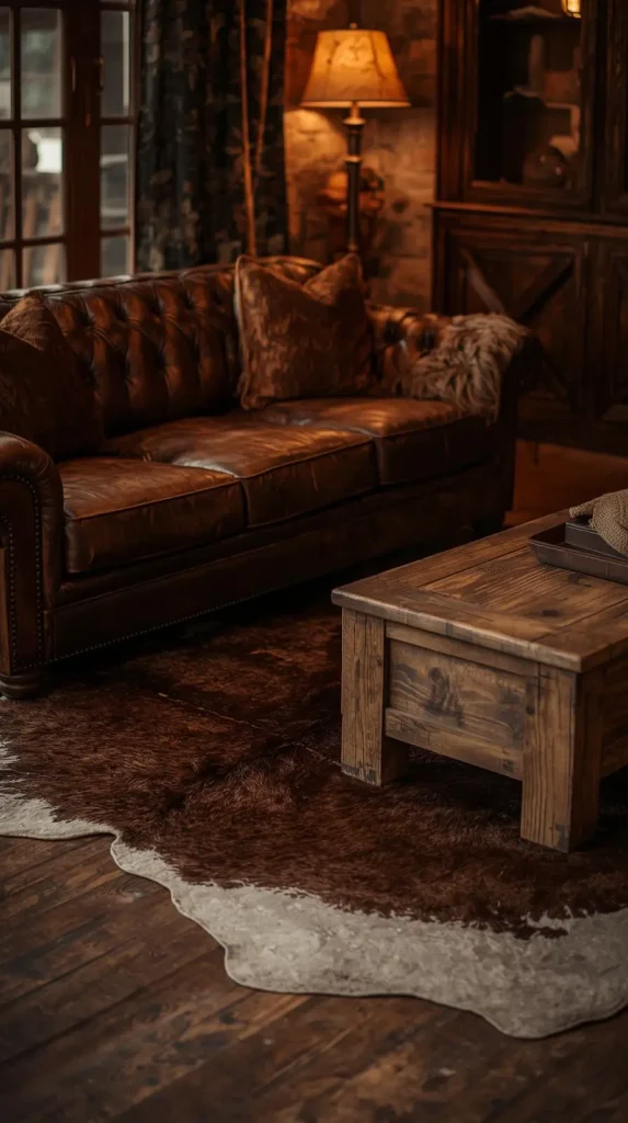  Dark Leather Sofas with Rustic Charm
