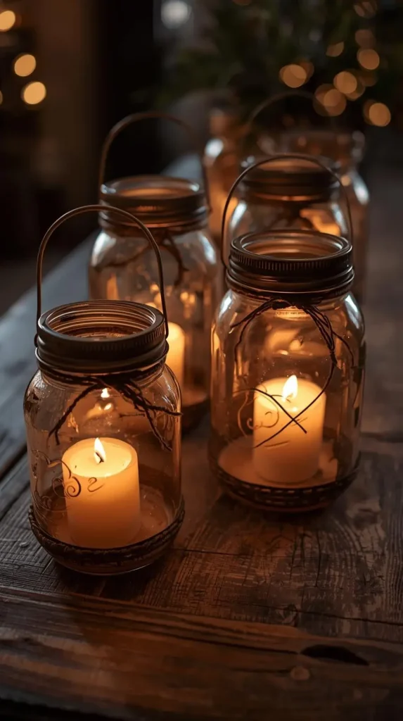 20 DIY Home Decor Easy Ideas – Simple & Beautiful Ways to Refresh Your Space 2 1. Mason Jar Lanterns