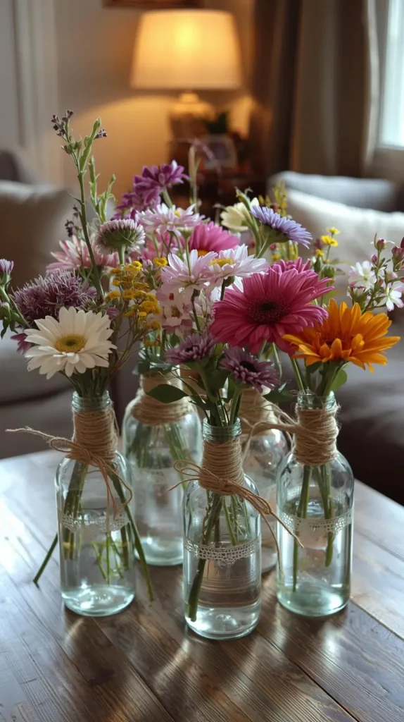 23 Cheap DIY Home Decor Ideas – Stylish & Budget-Friendly Projects 2 Recycled Glass Bottle Vases