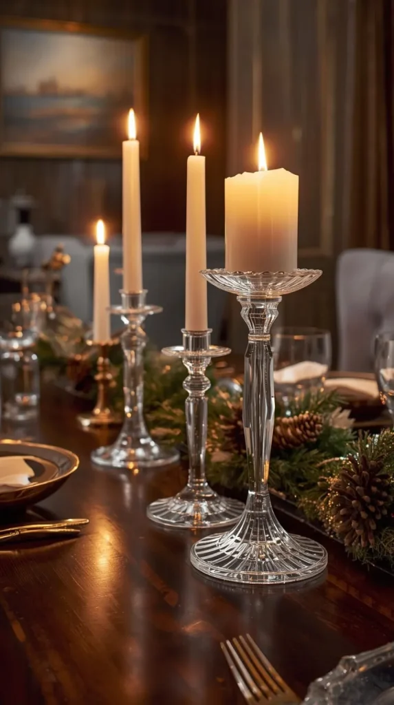 Candlelight Glow with Crystal Holders