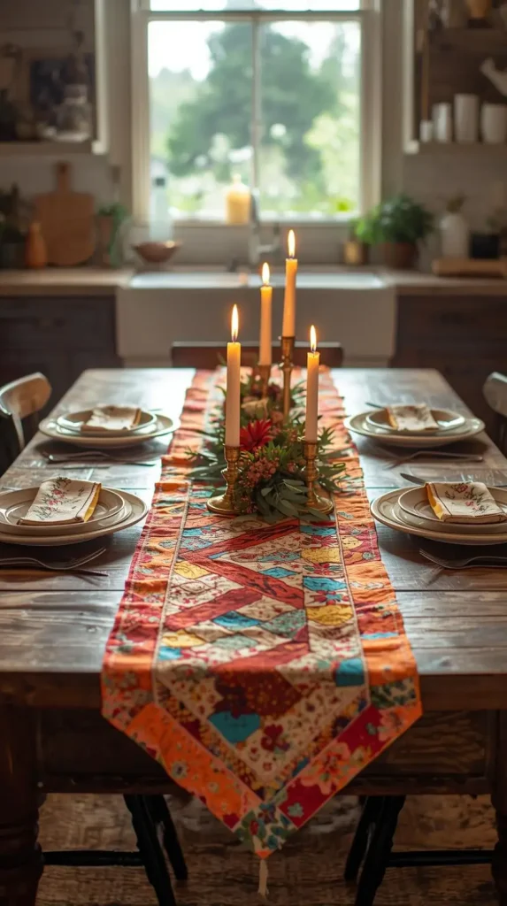 23 Cheap DIY Home Decor Ideas – Stylish & Budget-Friendly Projects 11 DIY Table Runners with Scrap Fabric.webp