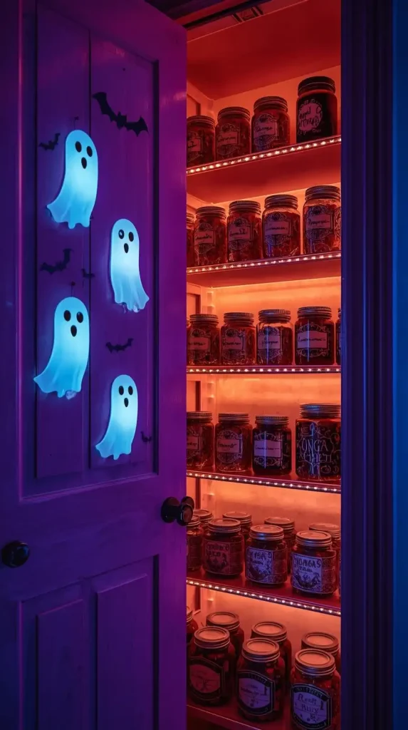 23 Best Halloween Home Decor Kitchen Ideas for a Spooky-Chic 2025 11 Ghostly Pantry Makeover