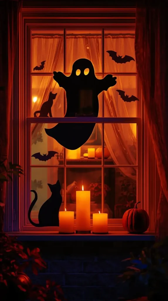18 Best Halloween Home Decor Indoor On A Budget Ideas 11 Ghostly Window Silhouettes