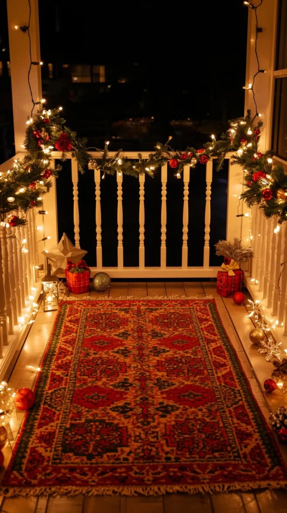 30 Best Christmas Home Decor outdoor Ideas for a Festive Look 11 Outdoor Christmas Rug for a Warm Seasonal Entry