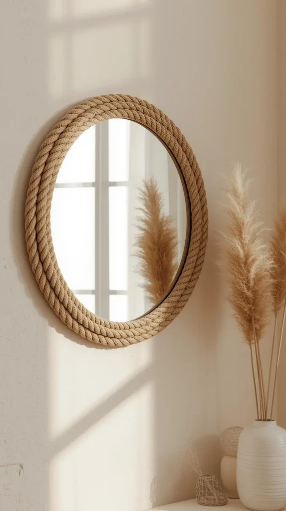 20 Dollar Tree DIY Home Decor Ideas | Creative & Budget-Friendly Crafts 11 Rope-Wrapped Mirrors
