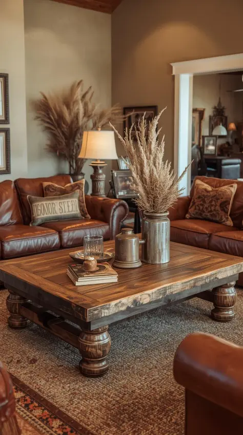 Rustic Coffee Table as a Centerpiece