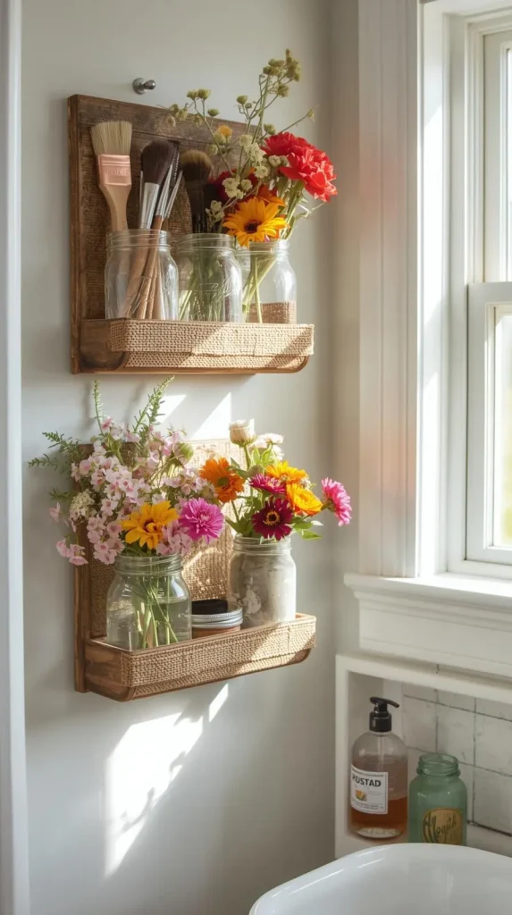 18 DIY Home Decor Ideas on a Budget | Stylish Homes Made Affordable 11 Wall-Mounted Mason Jar Organizers