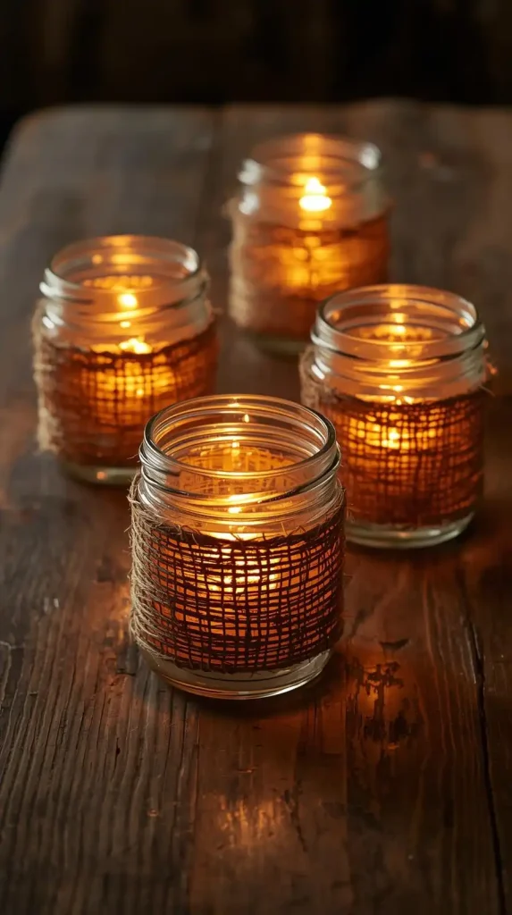 18 DIY Home Decor from Waste Materials | Creative & Eco-Friendly Projects 12 Glass Jar Candle Holders