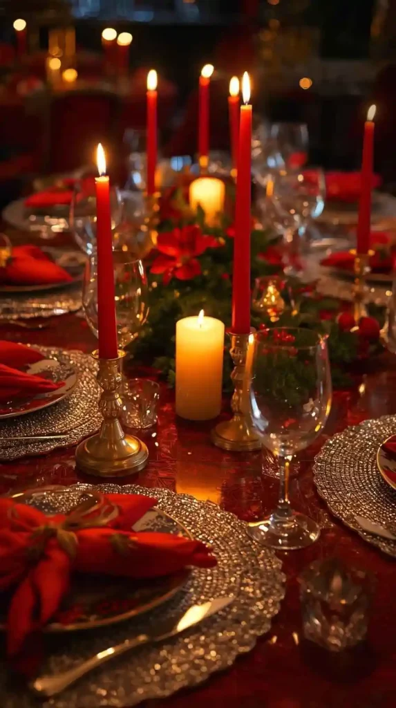  Glittery Table Setting with Holiday Touches