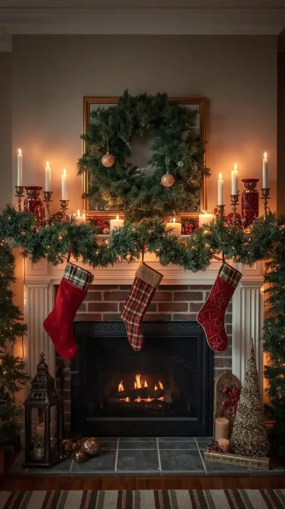 Mantel Display with Stockings