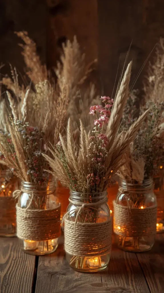 Rope-Wrapped Mason Jars