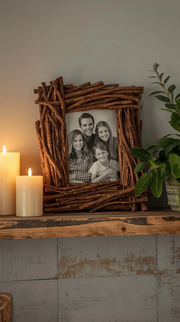 Rustic Picture Frames with Twigs