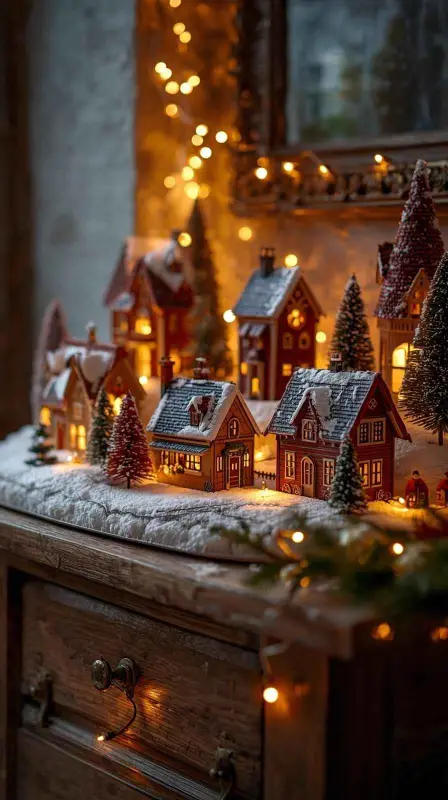 25 Traditional Christmas Home Decor Ideas for a Timeless Holiday Look 13 Christmas Village Display