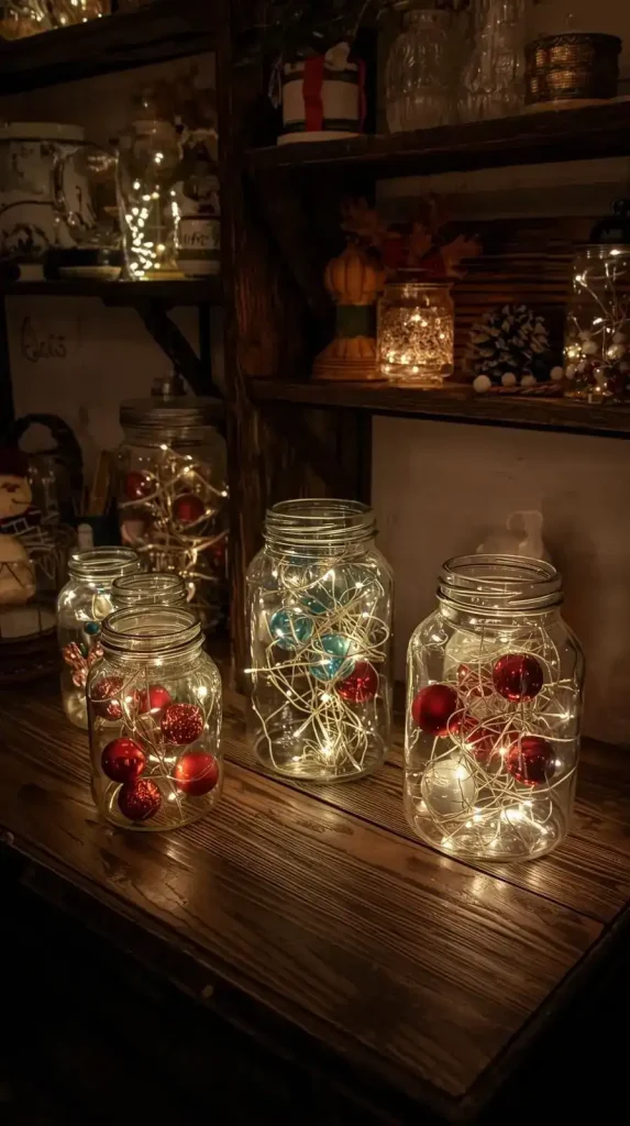 Fairy Lights in Glass Jars