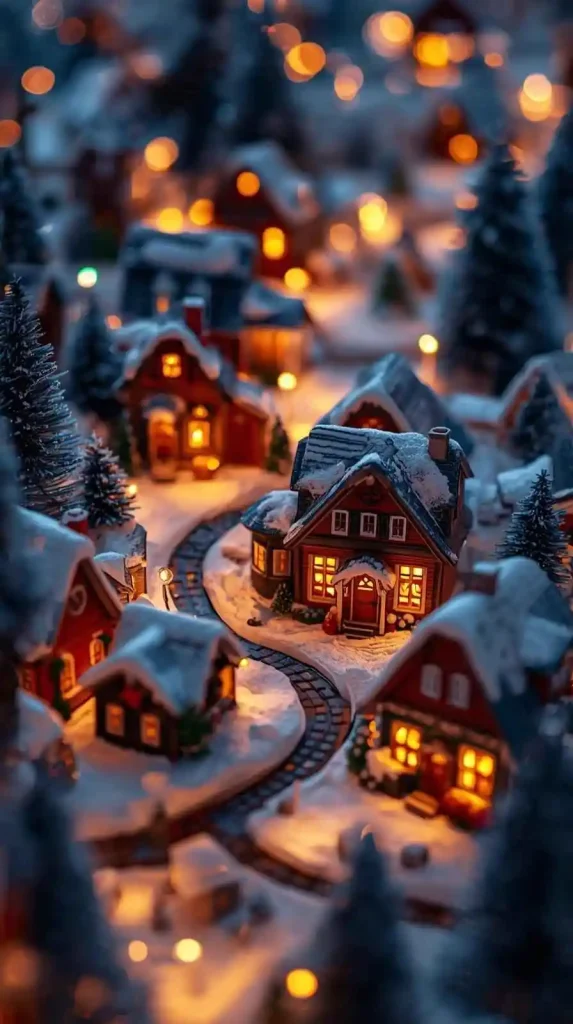 Vintage Christmas Village Display