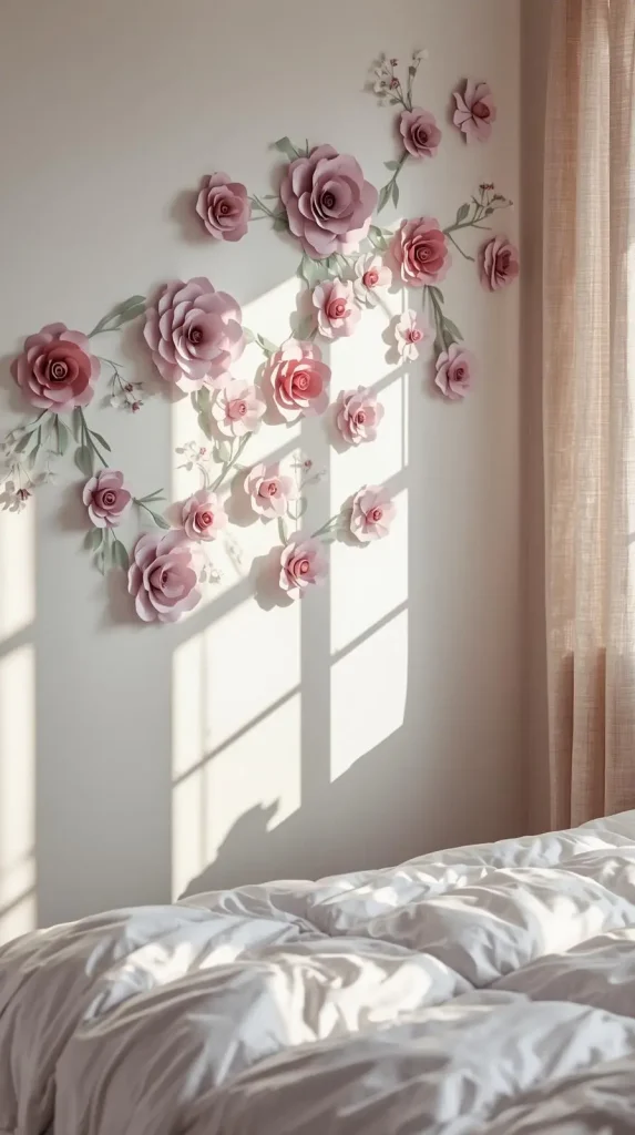 23 Cheap DIY Home Decor Ideas – Stylish & Budget-Friendly Projects 14 Paper Flower Wall Decor