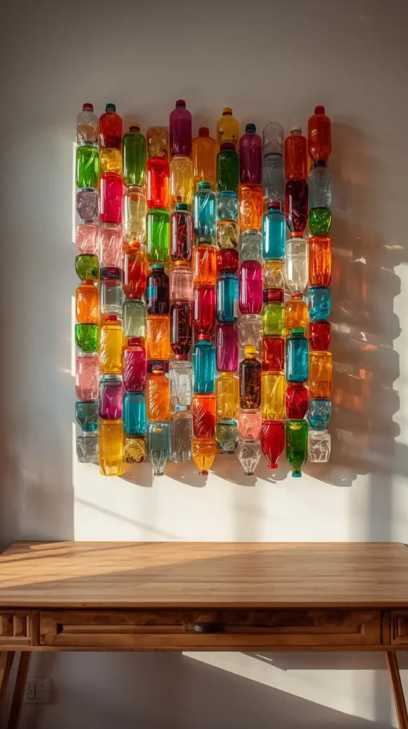 18 DIY Home Decor from Waste Materials | Creative & Eco-Friendly Projects 14 Plastic Bottle Wall Art