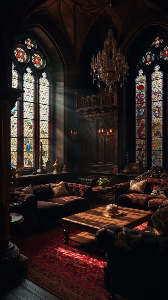 20 Gothic Home Decor Ideas | Darkly Elegant Ways to Style Your Space 14 Stained Glass Accents & Jewel Tones