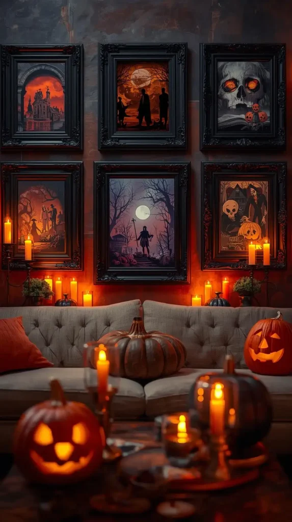 18 Best Halloween Home Decor Indoor On A Budget Ideas 14 Thrifted Frames with Spooky Art