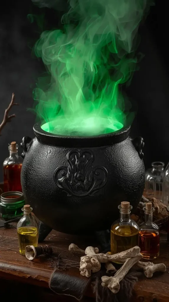 30 Halloween Home Decor Ideas to Transform Your Space in 2025 14 Witch’s Cauldron Setup