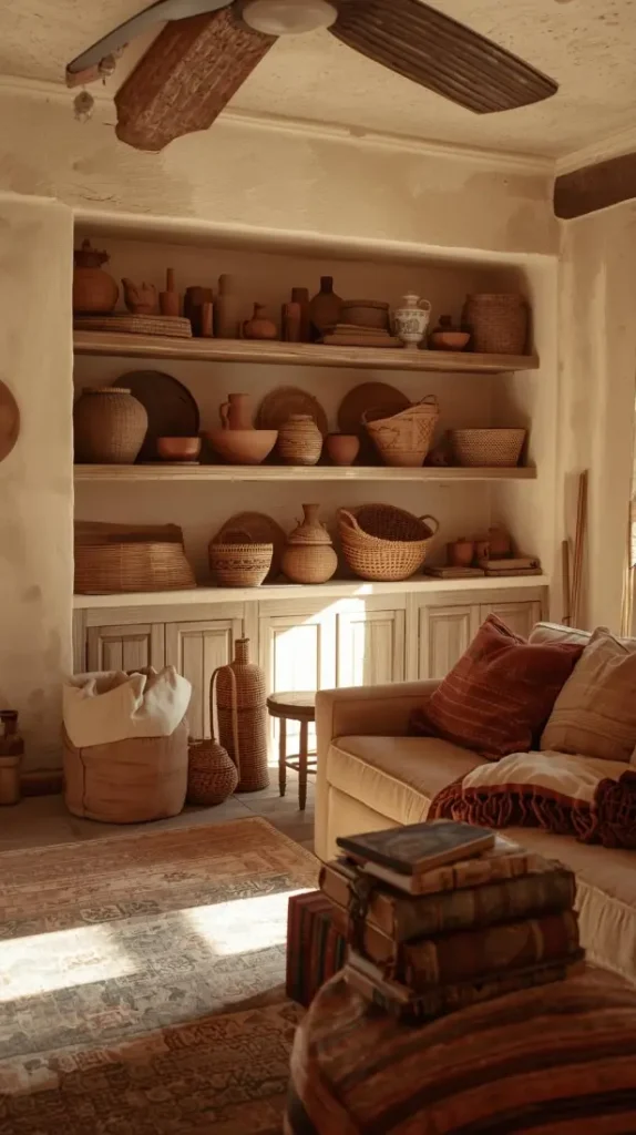 Built-In Wooden Shelving For Character