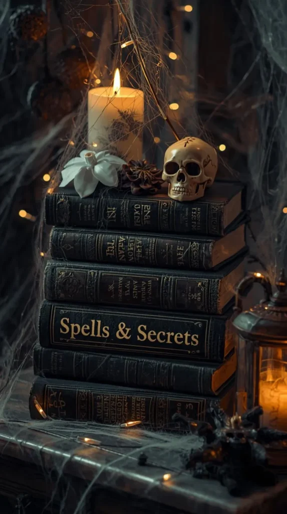 Creepy Book Stack Display