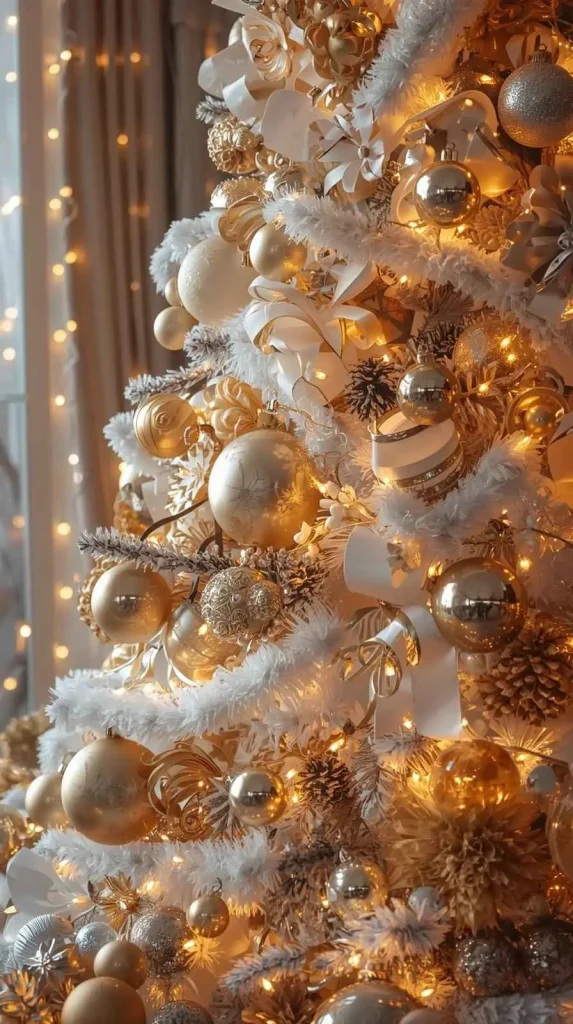 20 Christmas Home Decor Inspo - Creative Ideas to Style Your Home This Holiday 15 Glamorous Gold and White Elegance