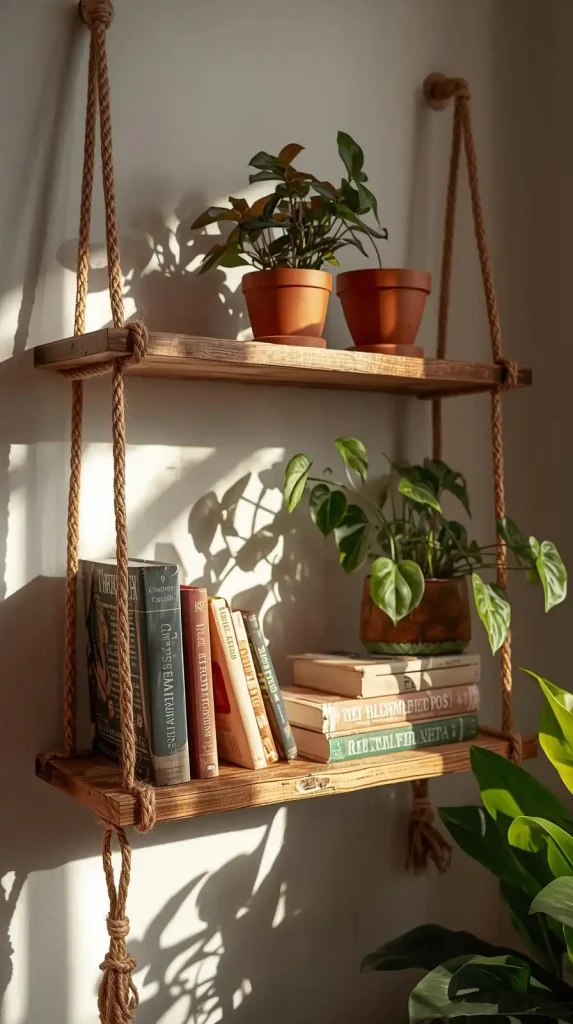 20 Jute Crafts DIY Home Decor | Eco-Friendly & Budget-Friendly Ideas 15 Jute Wall Shelf Decor