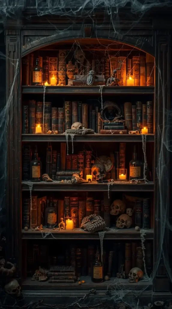 15. Haunted Library Bookshelf