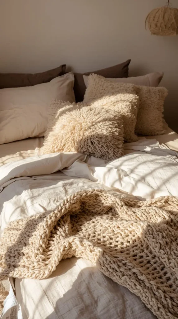 17 Aesthetic Home Decor Ideas | Ways to Style Your Space Beautifully 16 Layered Bedding in Soft Fabrics