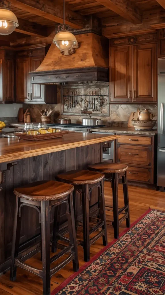  Leather or Wood Bar Stools with Vintage Touches