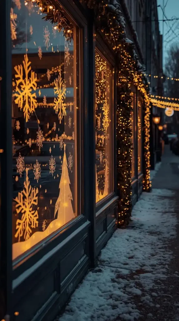 Window Silhouettes of Snowflakes