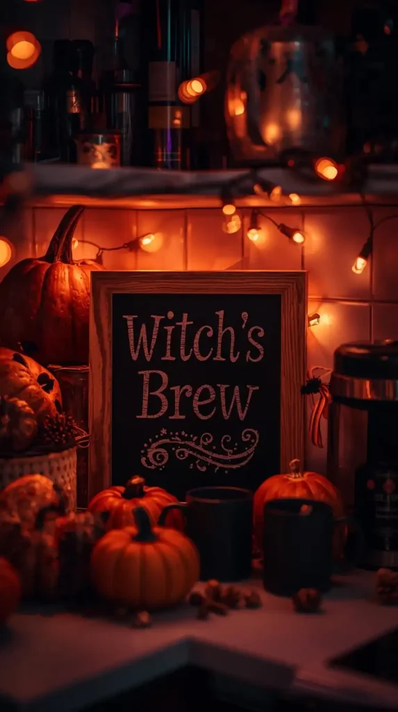 23 Best Halloween Home Decor Kitchen Ideas for a Spooky-Chic 2025 17 Haunted Coffee Station