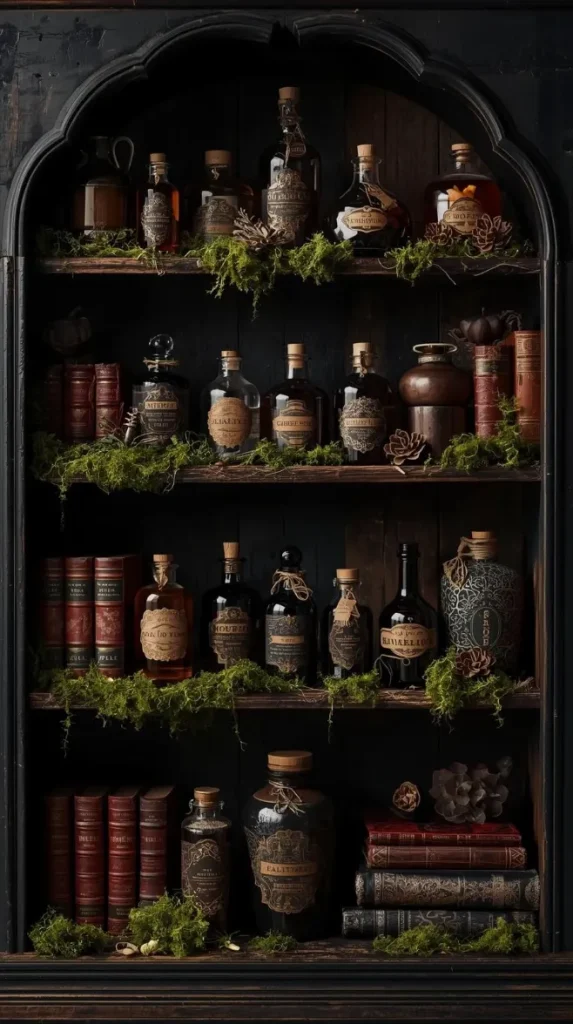 25 Halloween Home Decor Inspo for a Spooky, Stylish Season 17 Potion Shelf Aesthetic