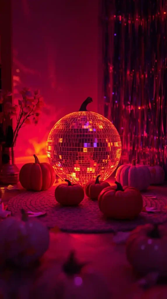 17 Iconic 2000s Halloween Home Decor Ideas for a Retro-Spooky Comeback 17 Pumpkin Disco Ball