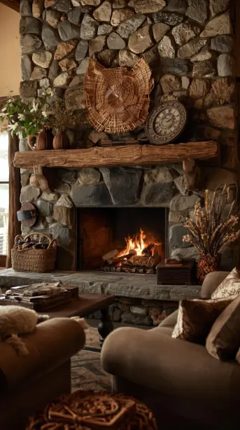 22 Western Home Decor Ideas That Feel Warm & Wild 17 Rustic Fireplace Focal Point