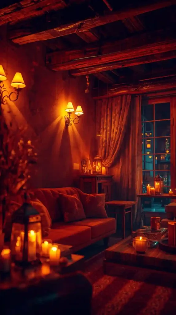 Warm Lighting with Lanterns and Sconces