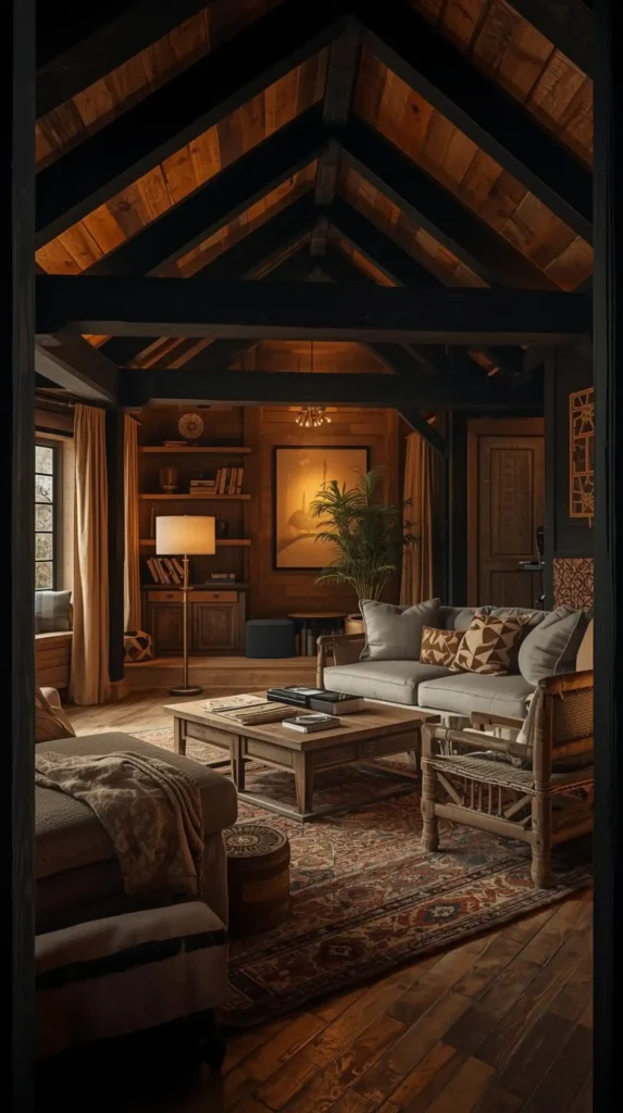 Black Ceiling Beams for Rustic Charm