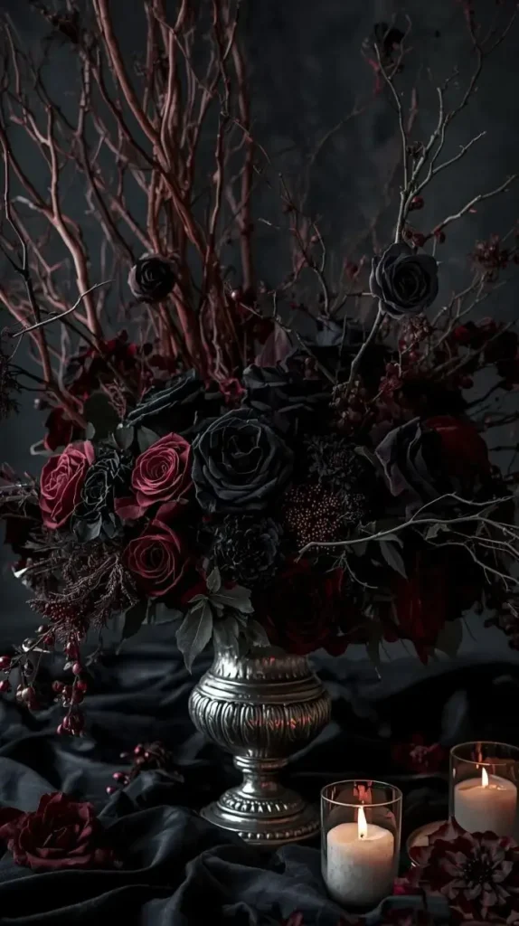 17. Black Rose Floral Arrangement