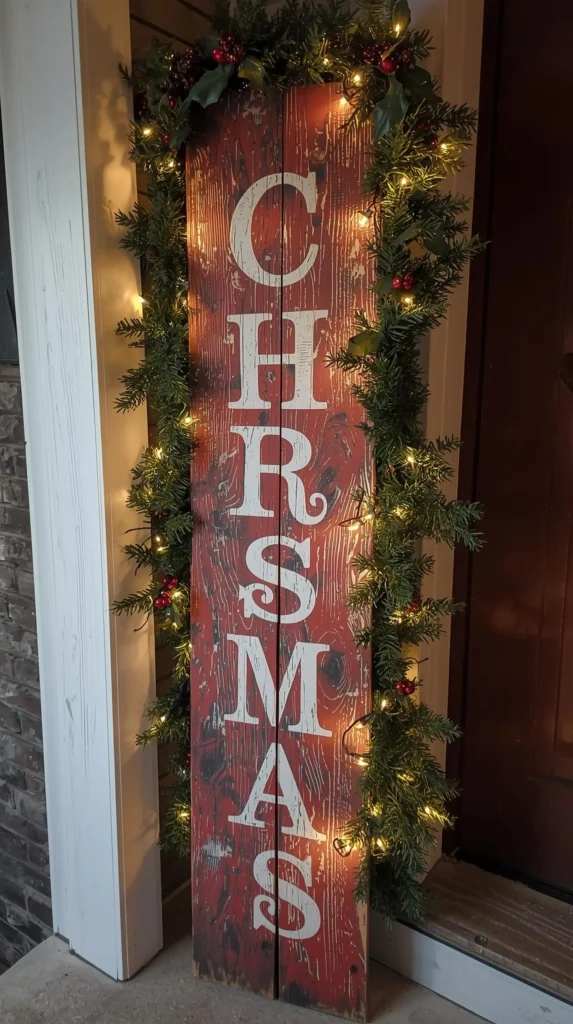 30 Best Christmas Home Decor outdoor Ideas for a Festive Look 18 Christmas Porch Signs with Festive Messages