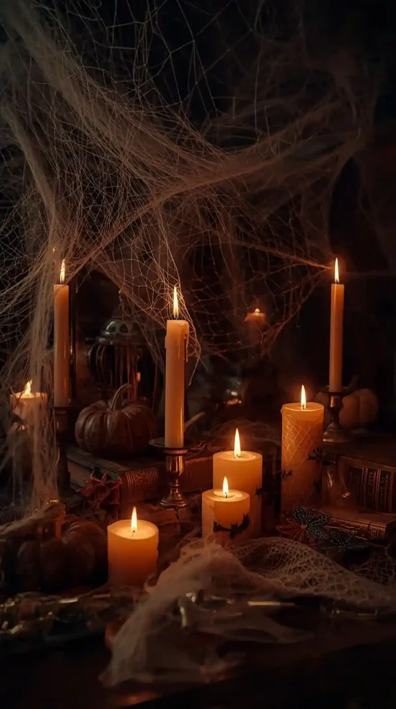 17 Iconic 2000s Halloween Home Decor Ideas for a Retro-Spooky Comeback 18 Retro Candlelight Scene