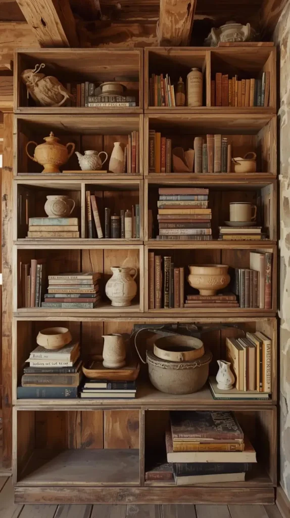 19 Rustic Western Home Decor Ideas To Transform Your Space 18 Rustic Shelves and Wooden Crates